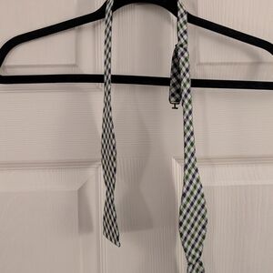 Wembley Plaid Self-Tie Bow Tie in Green and Blue 100% Silk